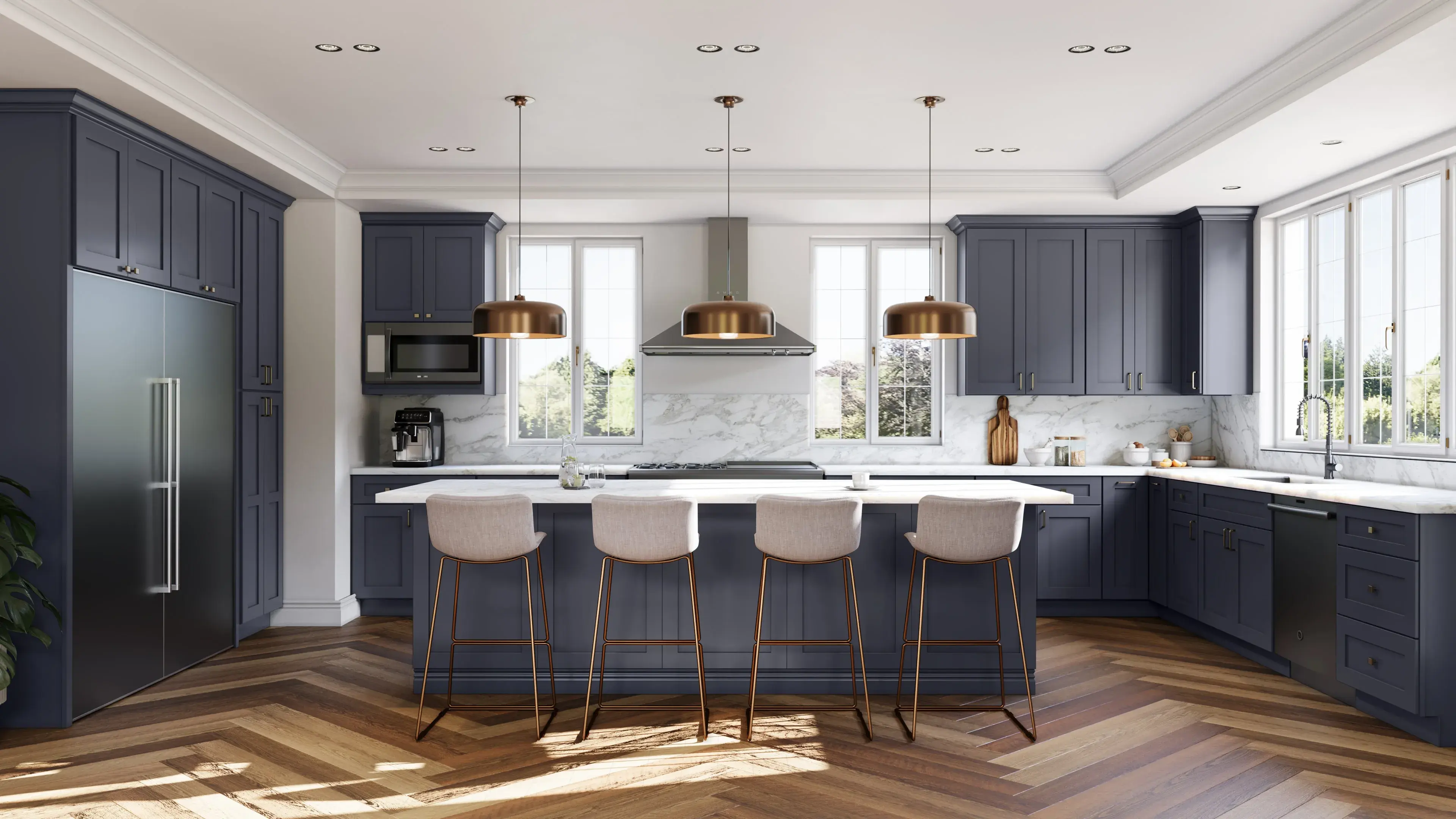 Allure® Galaxy Indigo 60"W x 34.5"H x 21"D Vanity Cabinet (VSD60DOUBLE)