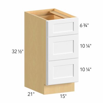 Allure® Galaxy Frost 15"W x 32.5"H x 21"D Vanity Drawer Base (ADA-VDB15)