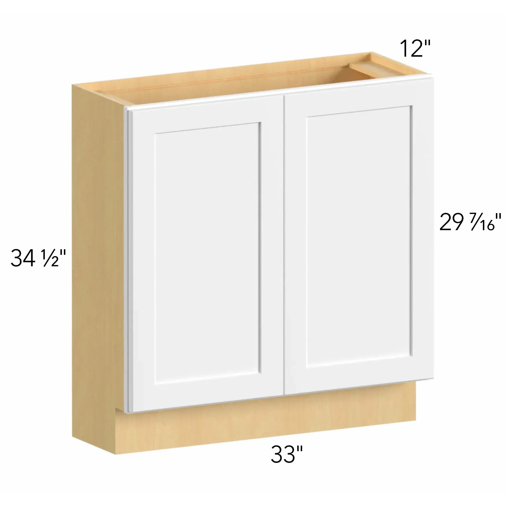 Allure® Galaxy Natural Oak 33"W x 34.5"H x 12"D Base Cabinet (B33FD-12D)