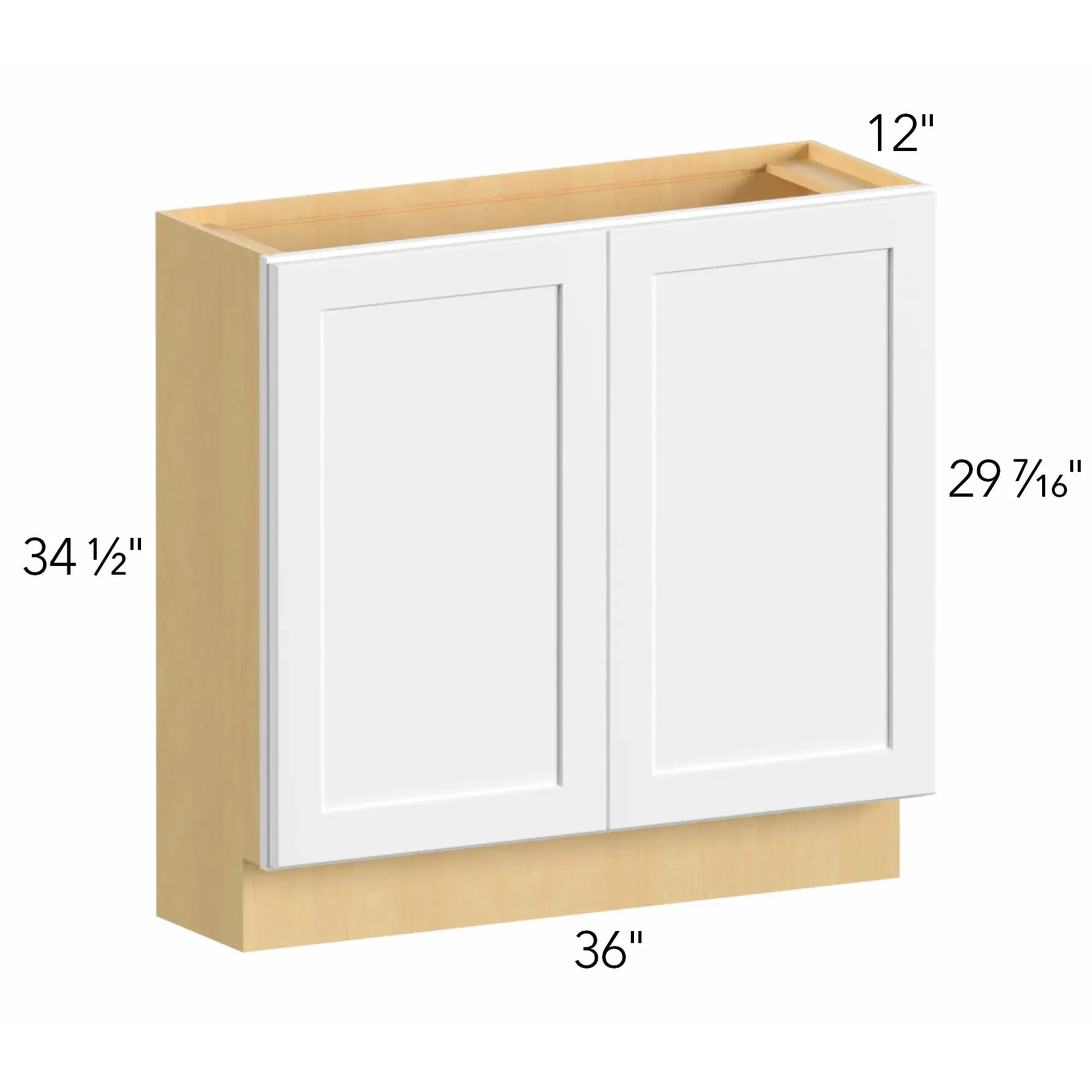 Allure® Galaxy Natural Oak 36"W x 34.5"H x 12"D Base Cabinet (B36FD-12D)