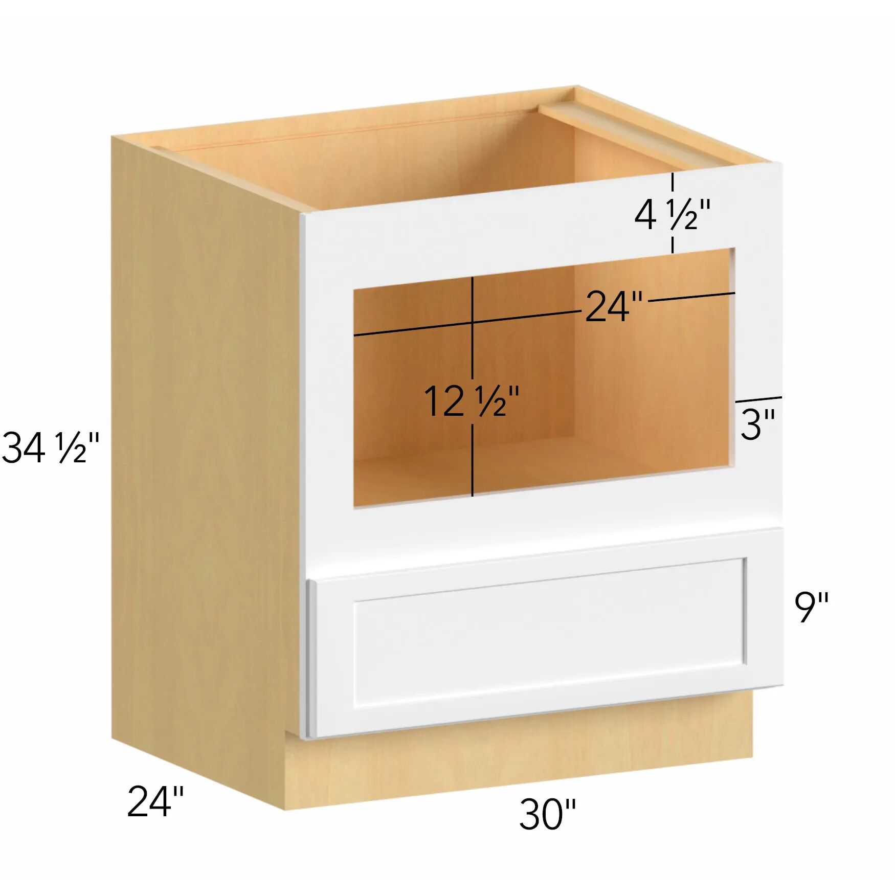 Allure® Echo Timber 30"W x 34.5"H x 24"D Microwave Base Cabinet (BMC30)