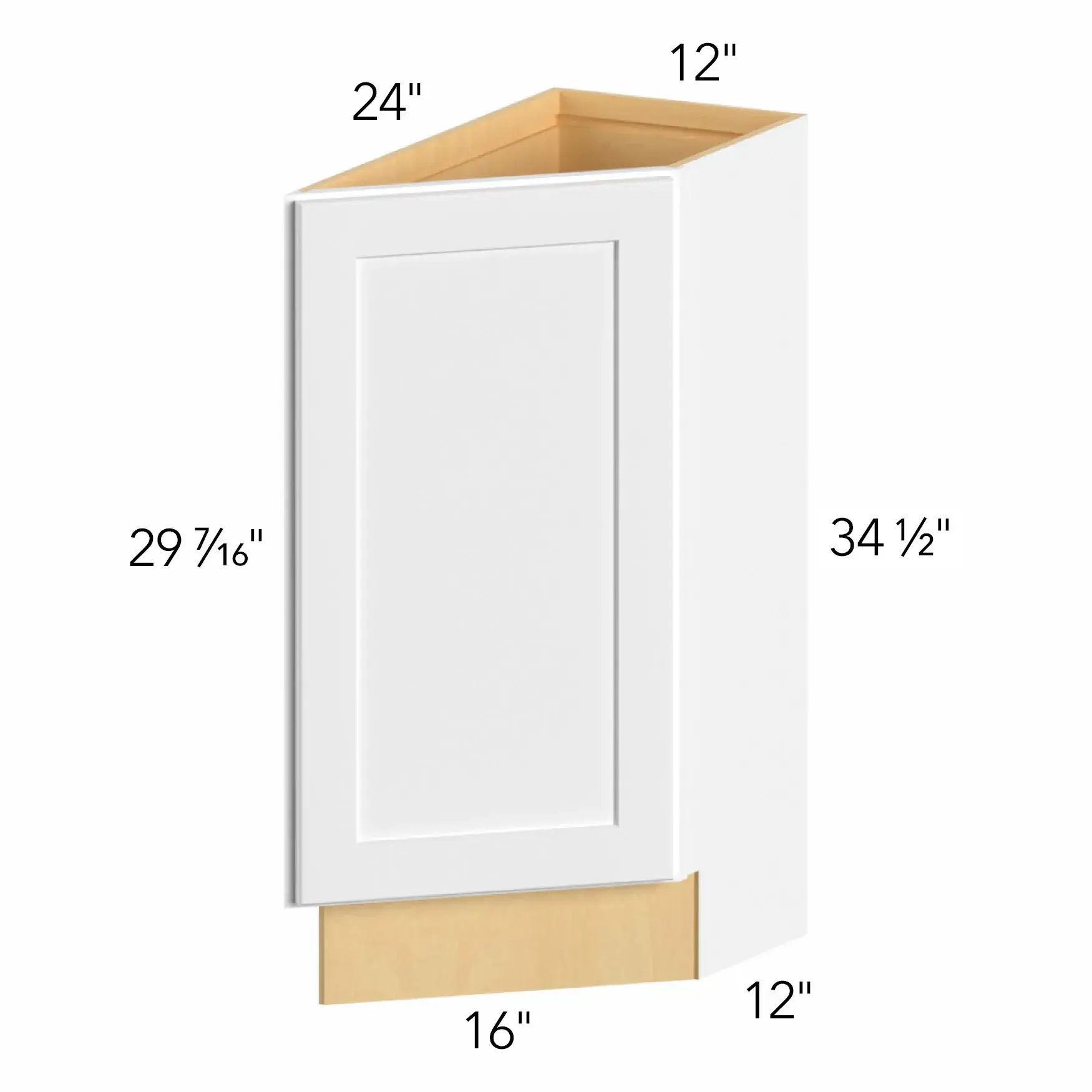 Allure® Echo Mocha 12"W x 34.5"H x 24"D Blind Corner Cabinet (BTR12)