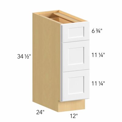Allure® Galaxy Dove 12"W x 34.5"H x 24"D Drawer Base Cabinet (DB12)