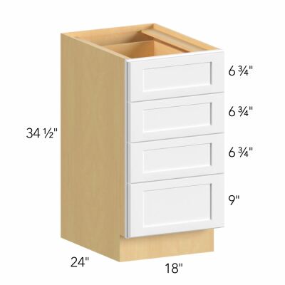 Allure® Echo Dove 18"W x 34.5"H x 24"D Drawer Base Cabinet (DB18-4)