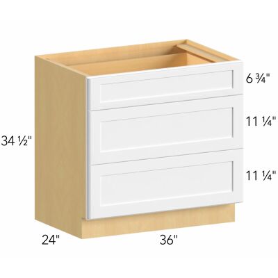 Allure® Echo Dove 36"W x 34.5"H x 24"D Drawer Base Cabinet (DB36)