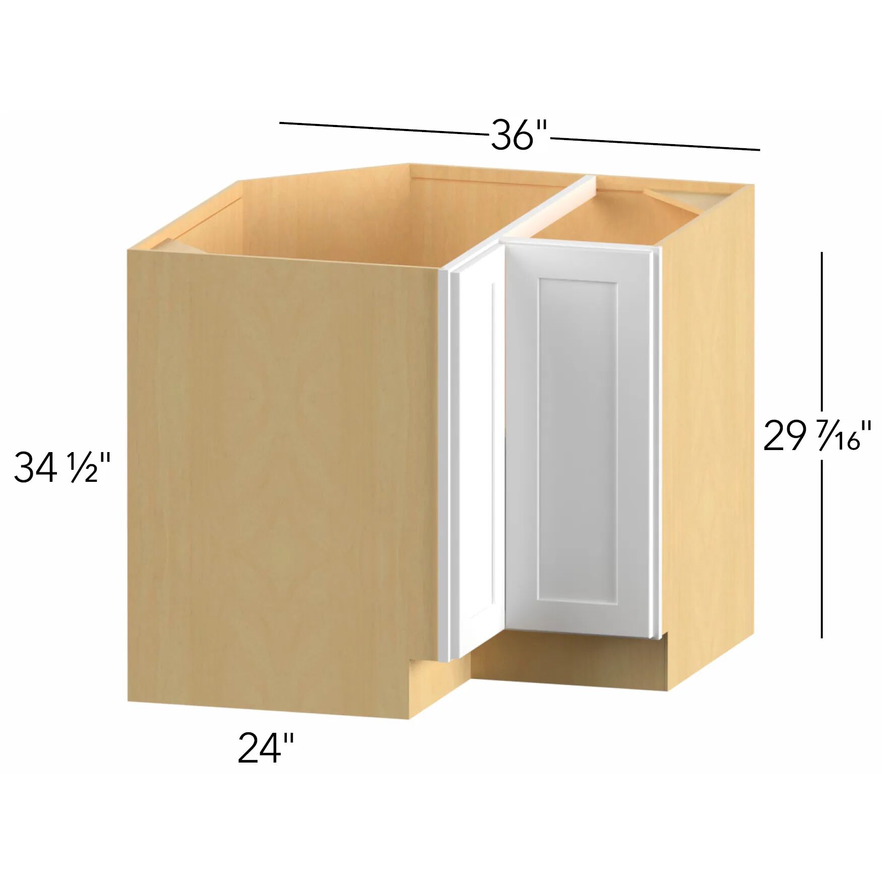 Allure® Echo Timber 36"W x 34.5"H x 36"D Easy Reach Corner Base (ERB36)