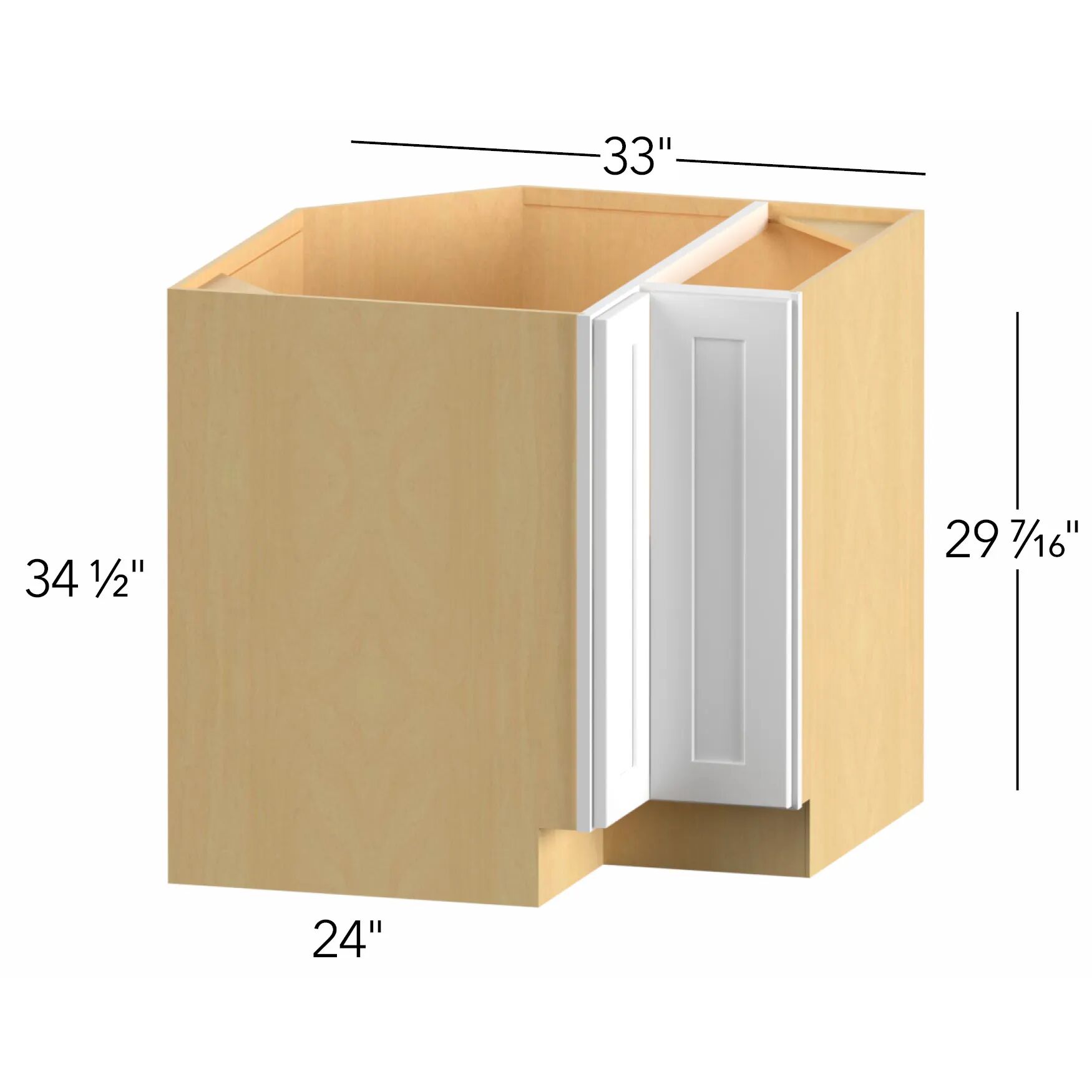 Allure® Echo Dove 33"W x 34.5"H x 33"D Lazy Susan Corner Base (LSB33)