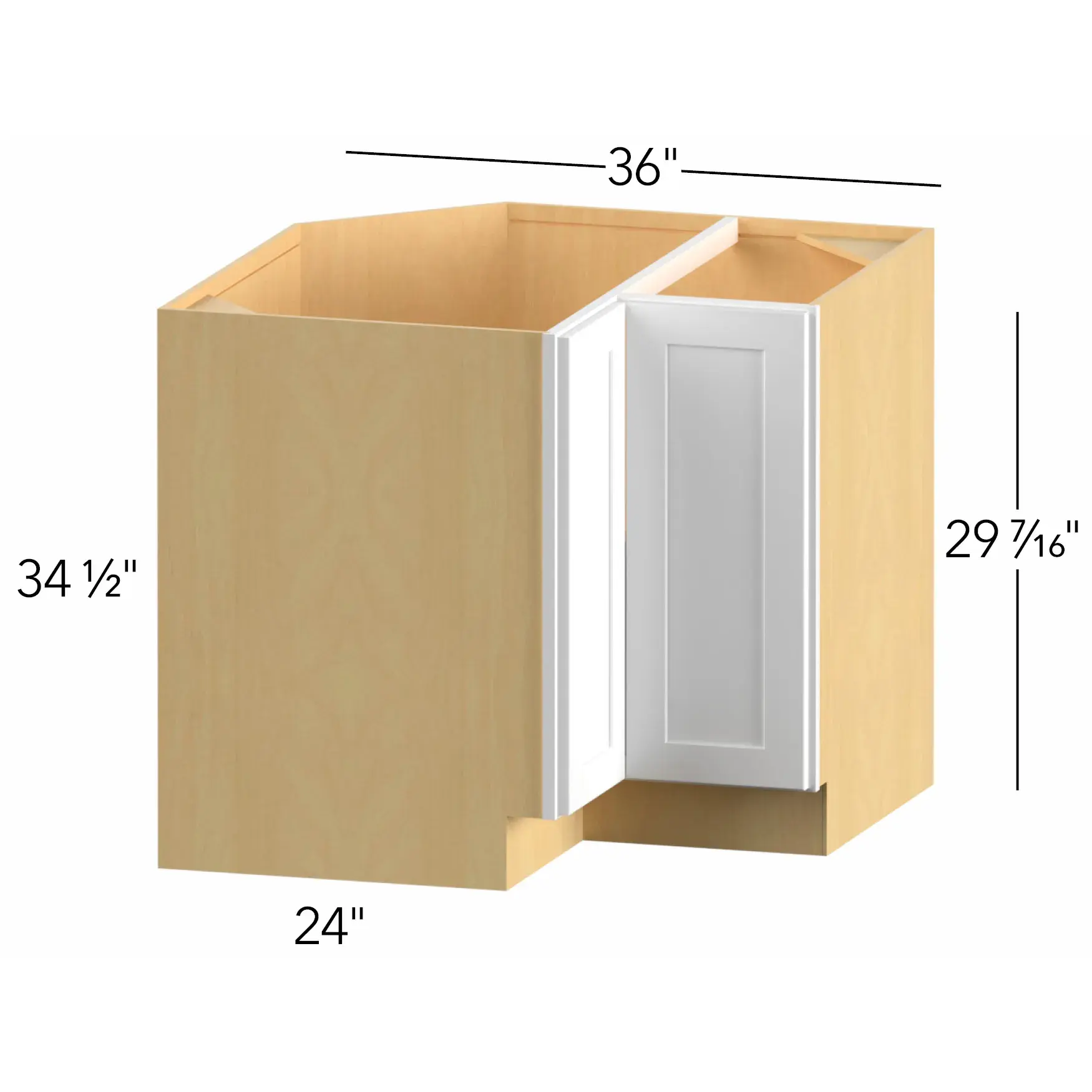 Allure® Echo Dove 36"W x 34.5"H x 36"D Lazy Susan Corner Base (LSB36)