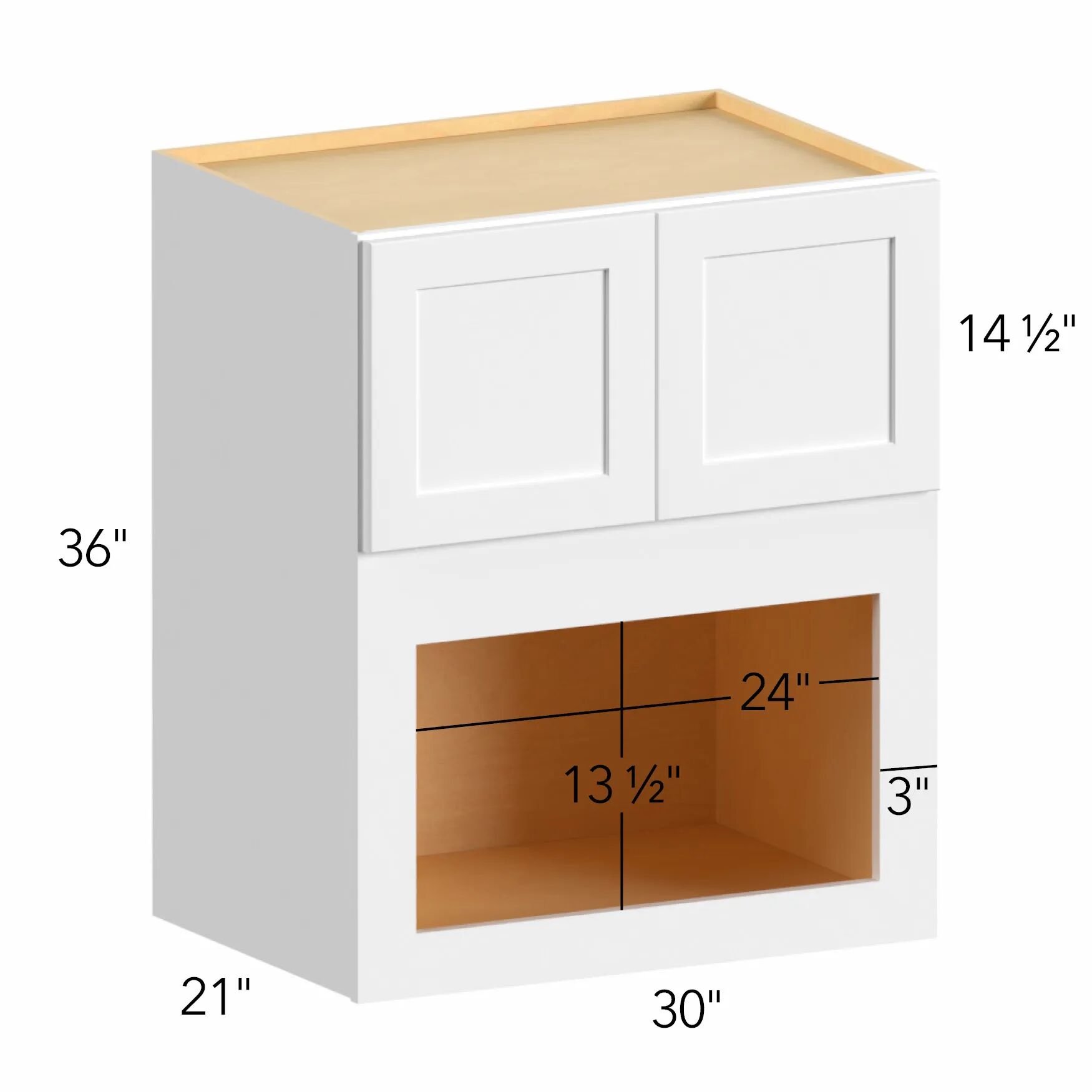 Allure® Echo Dove 30"W x 36"H x 21"D Microwave Wall Cabinet (MC303621)
