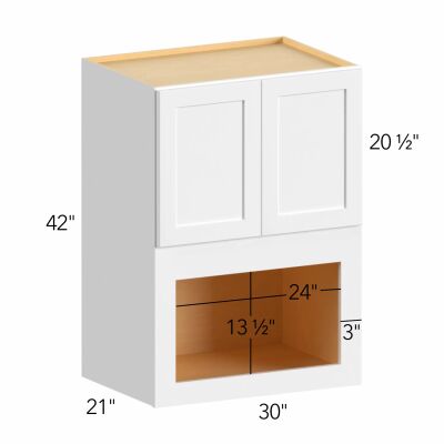Allure® Echo Mocha 30"W x 42"H x 21"D Microwave Wall Cabinet (MC304221)