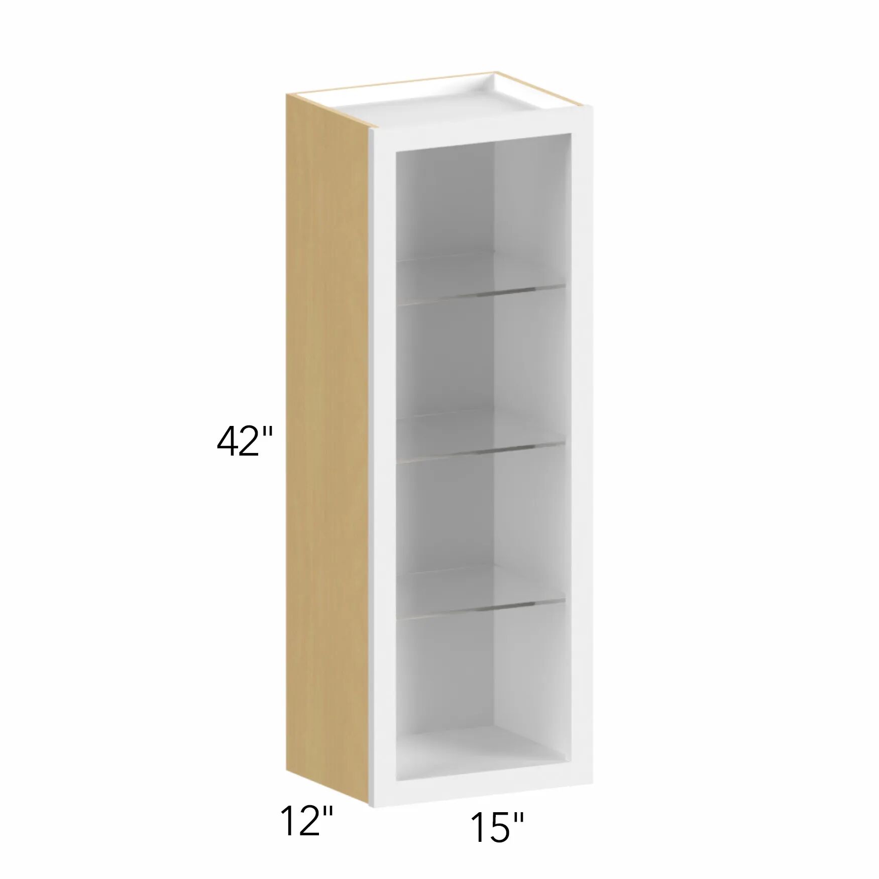 Allure® Echo Timber 15"W x 42"H x 12"D Wall Cabinet (Glass Ready) (NDW1542)
