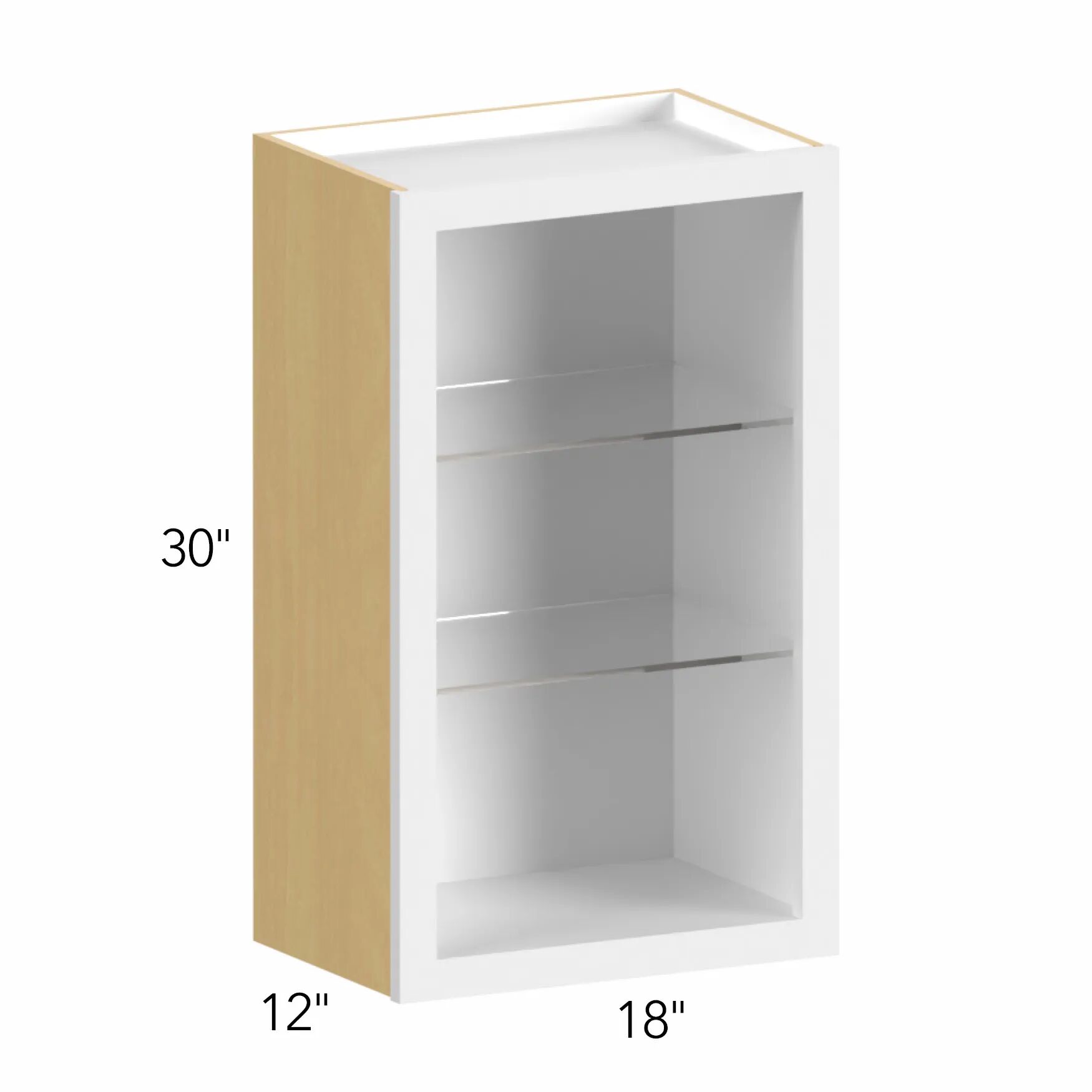 Allure® Echo Dove 18"W x 30"H x 12"D Wall Cabinet (Glass Ready) (NDW1830)