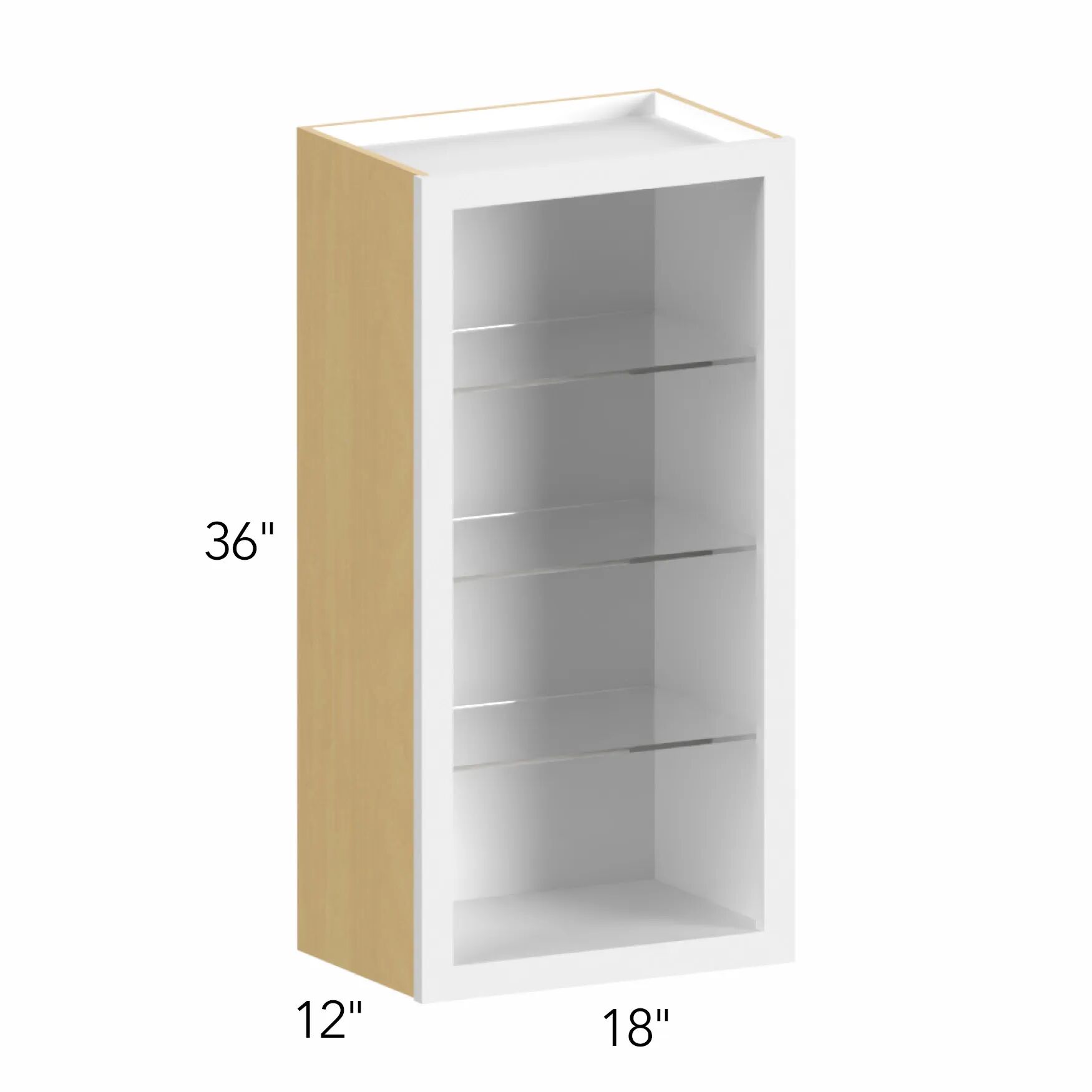 Allure® Echo Dove 18"W x 36"H x 12"D Wall Cabinet (Glass Ready) (NDW1836)