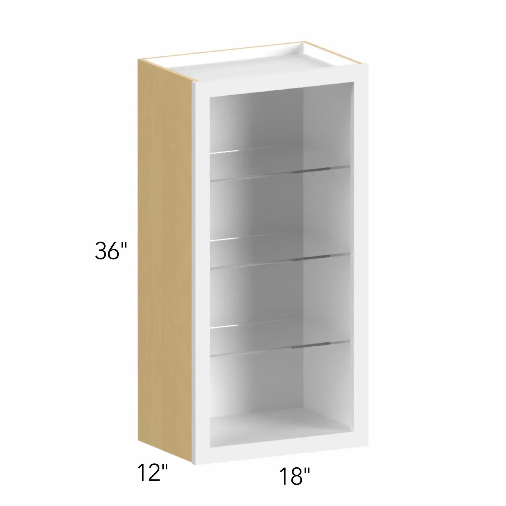 Allure® Echo Dove 18"W x 36"H x 12"D Wall Cabinet (Glass Ready) (NDW1836)