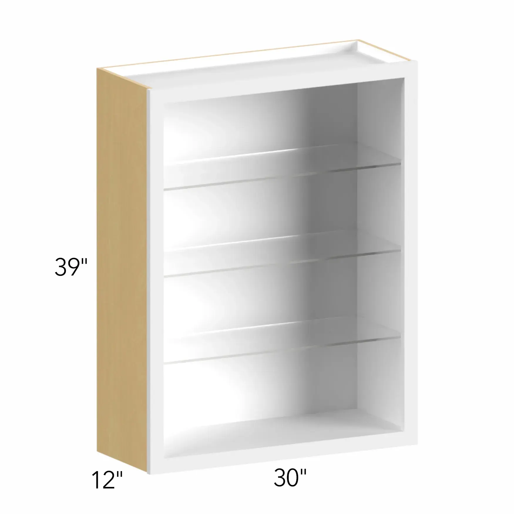 Allure® Galaxy Dove 30"W x 39"H x 12"D Wall Cabinet (Glass Ready) (NDW3039)
