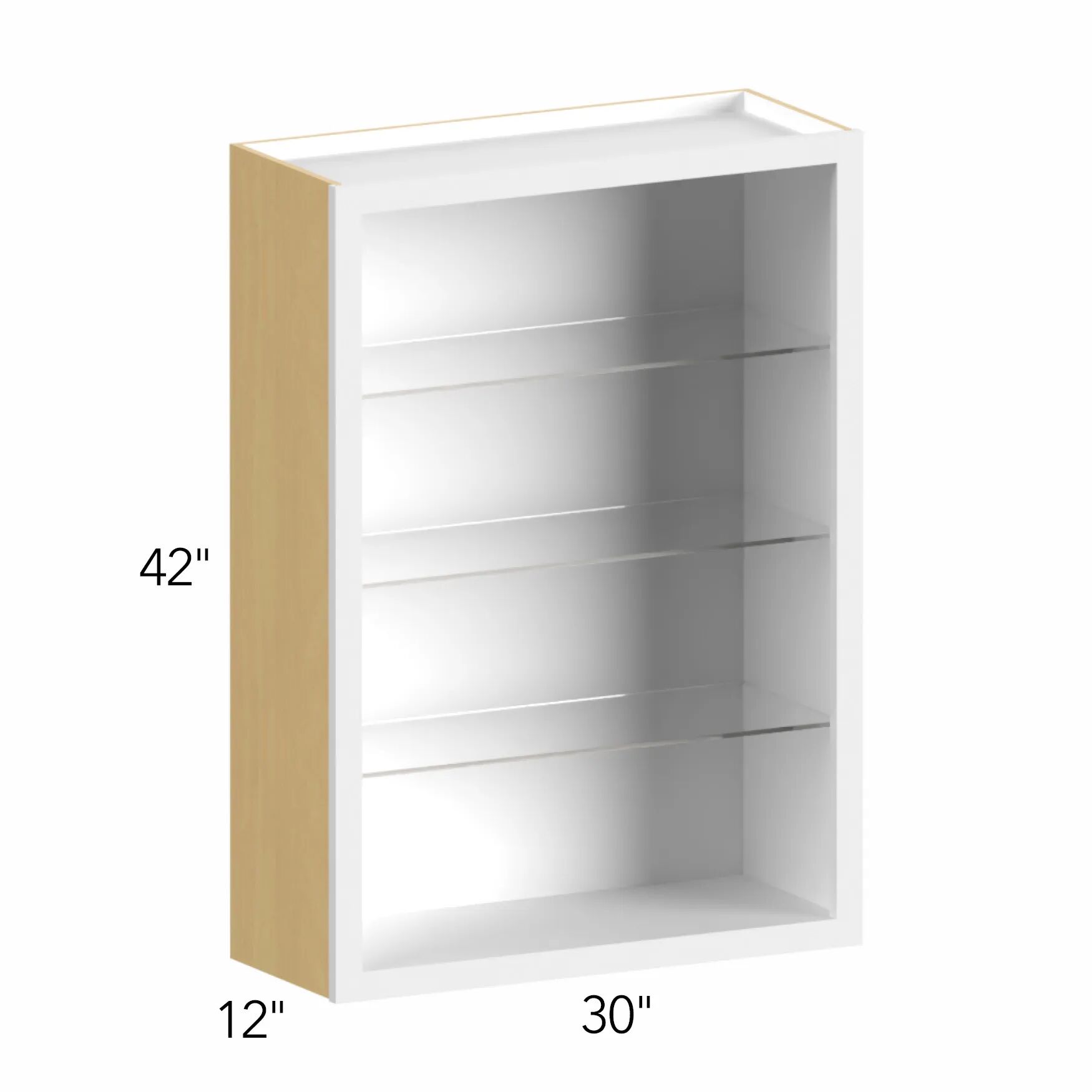 Allure® Echo Dove 30"W x 42"H x 12"D Wall Cabinet (Glass Ready) (NDW3042)