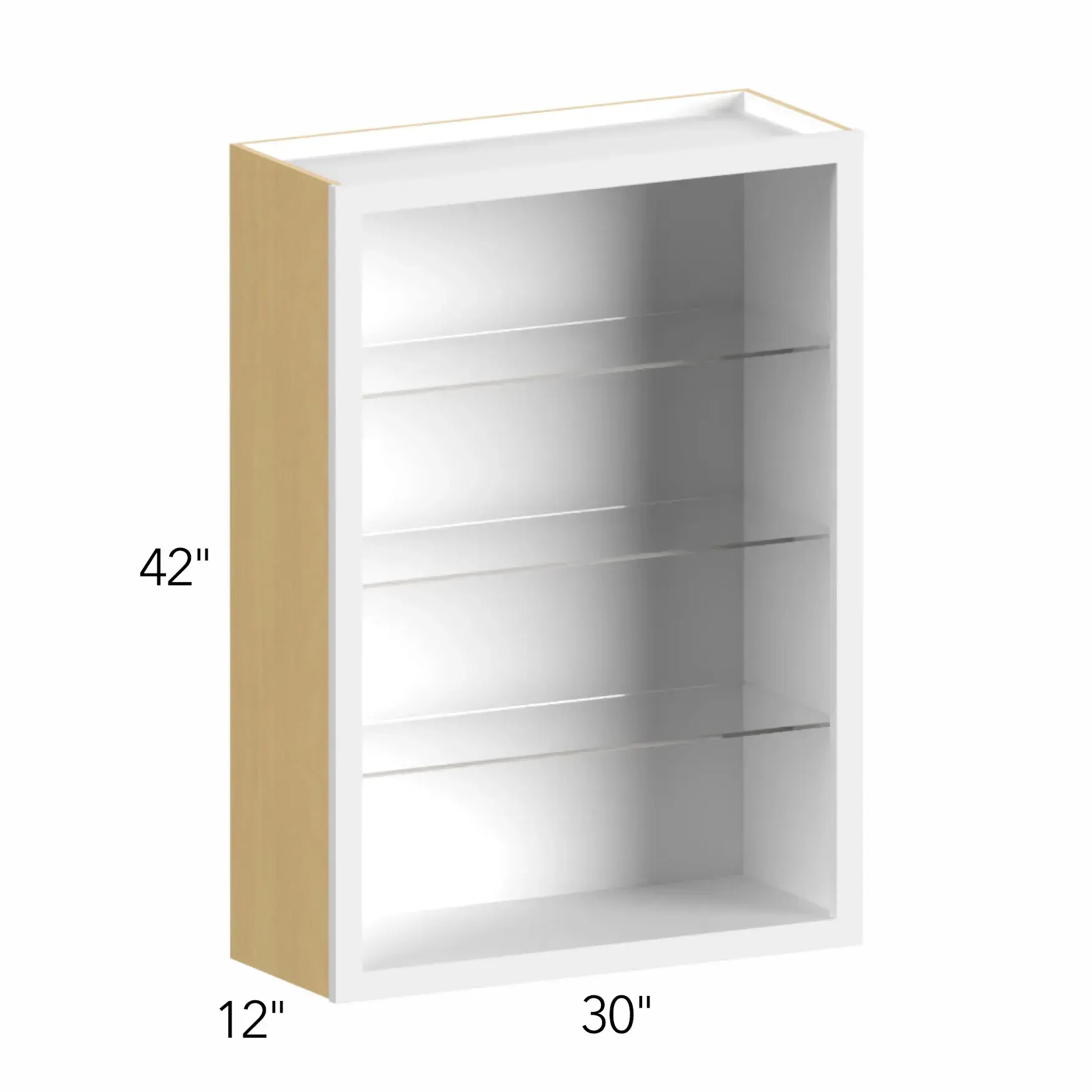 Allure® Echo Dove 30"W x 42"H x 12"D Wall Cabinet (Glass Ready) (NDW3042)
