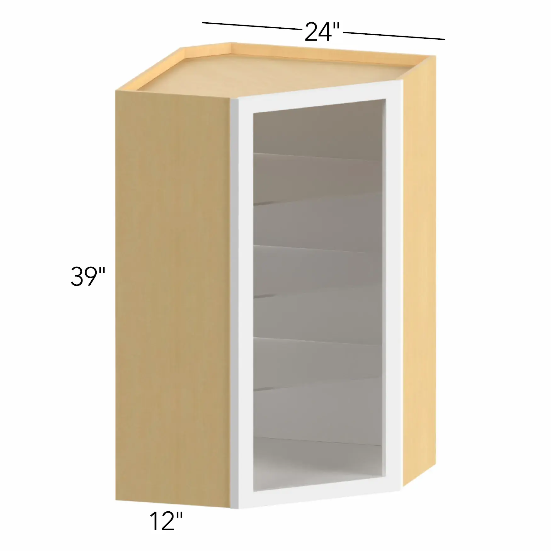 Allure® Galaxy Indigo 24"W x 39"H x 24"D Diagonal Corner Wall Cabinet (Glass Ready) (NDWDC2439)