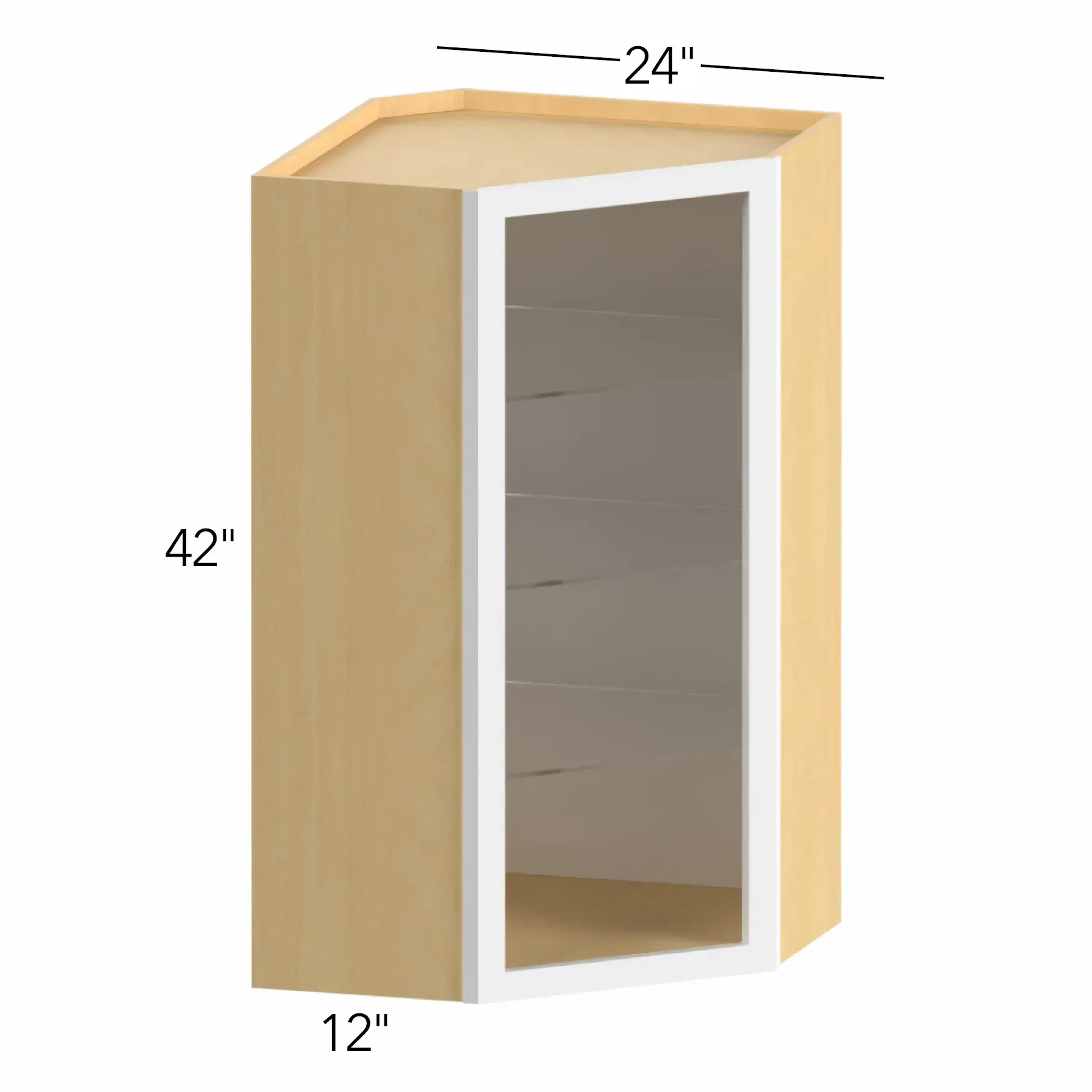 Allure® Echo Mocha 24"W x 42"H x 24"D Diagonal Corner Wall Cabinet (Glass Ready) (NDWDC2442)
