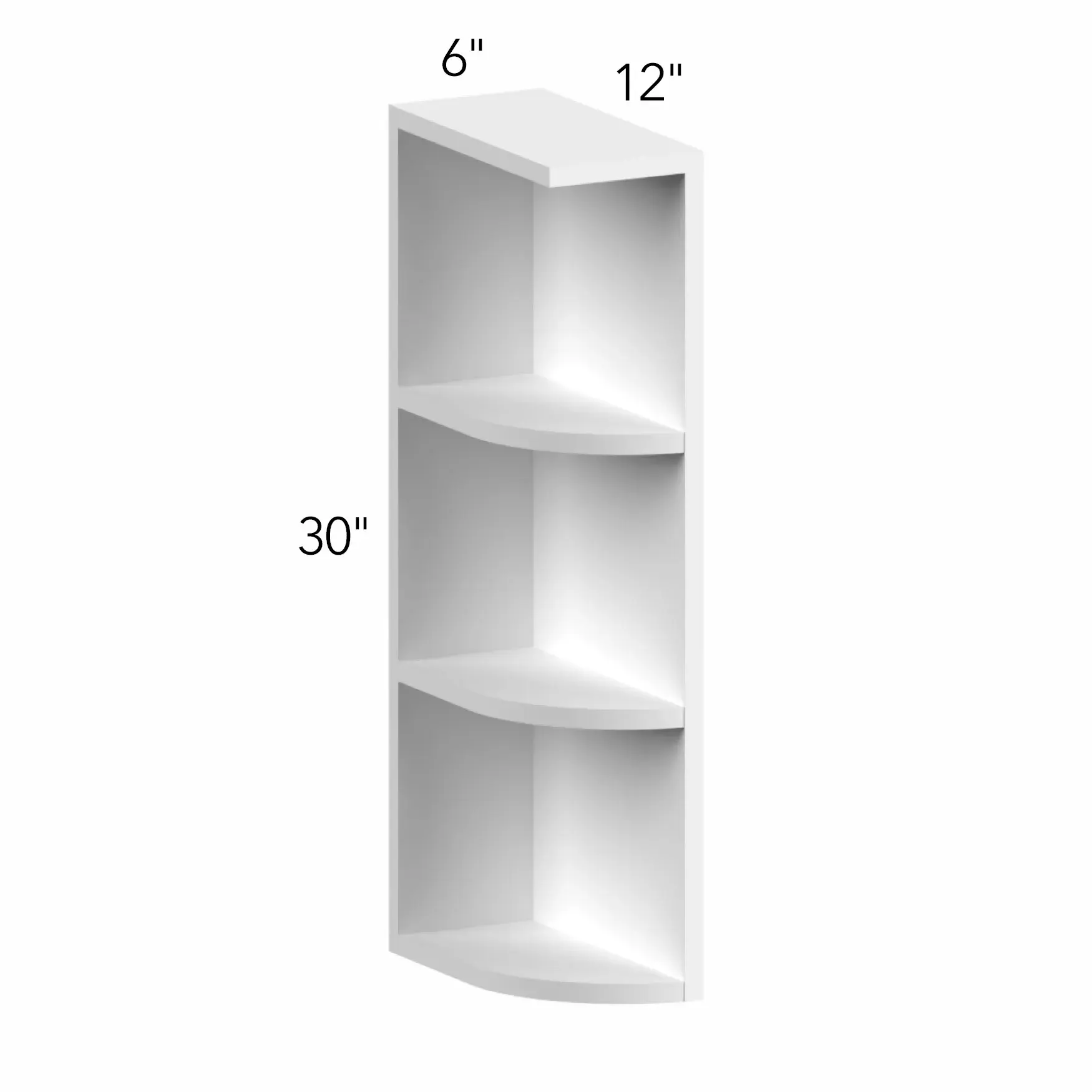 Allure® Echo Mocha 6"W x 30"H x 12"D Wall Open End Cabinet (Left) (OEL630)