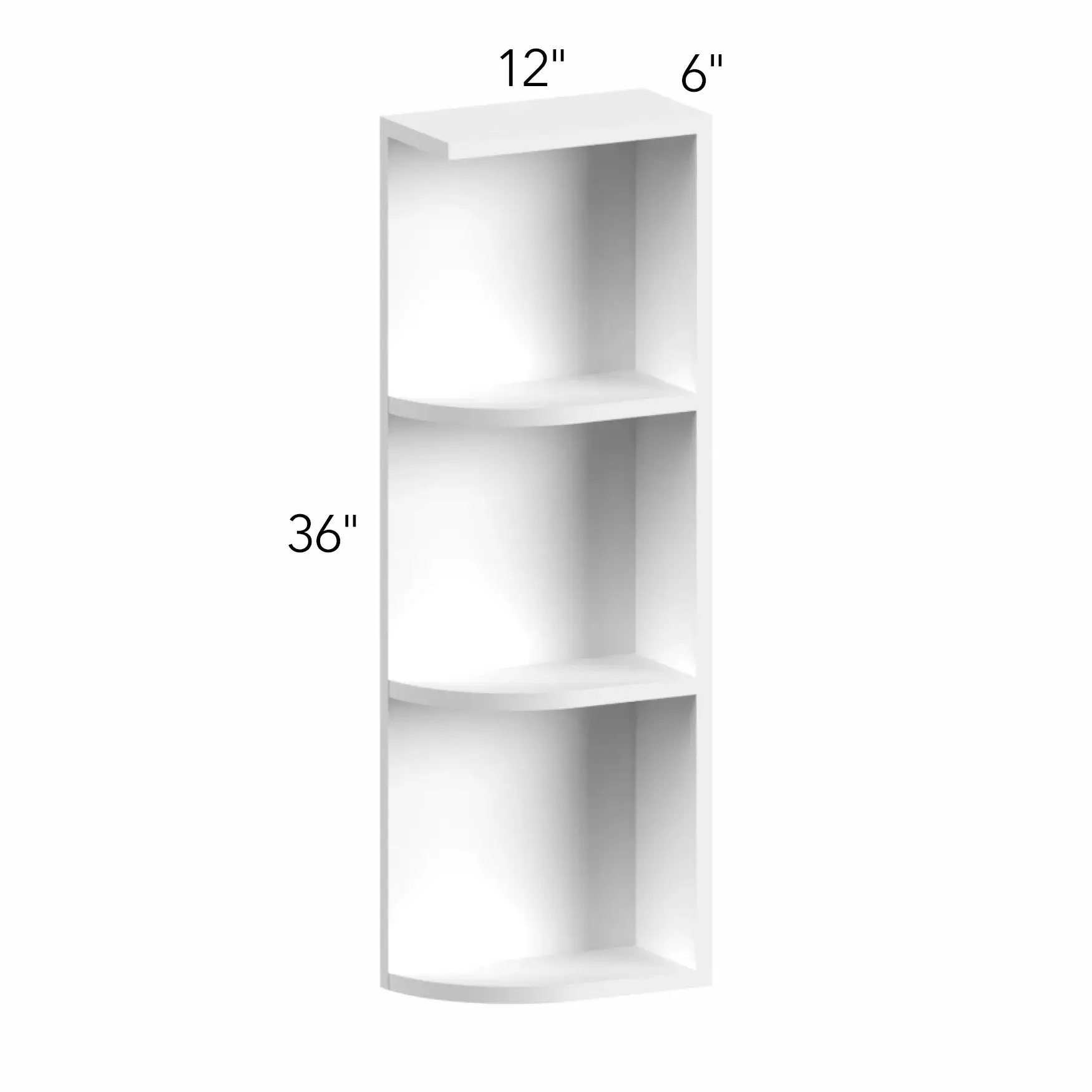 Allure® Echo Dove 6"W x 36"H x 12"D Wall Open End Cabinet (Right) (OER636)