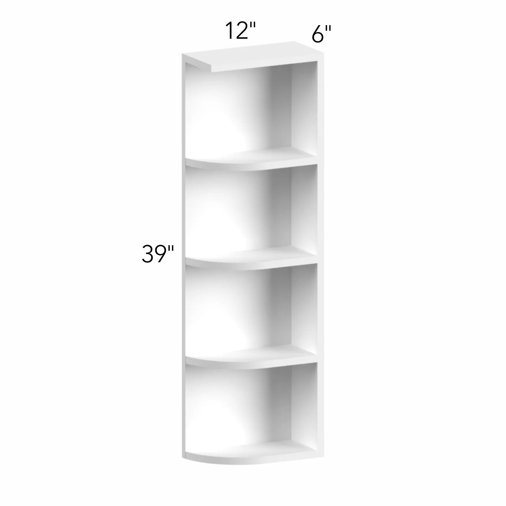 Allure® Galaxy Dove 6"W x 39"H x 12"D Wall Open End Cabinet (Right) (OER639)