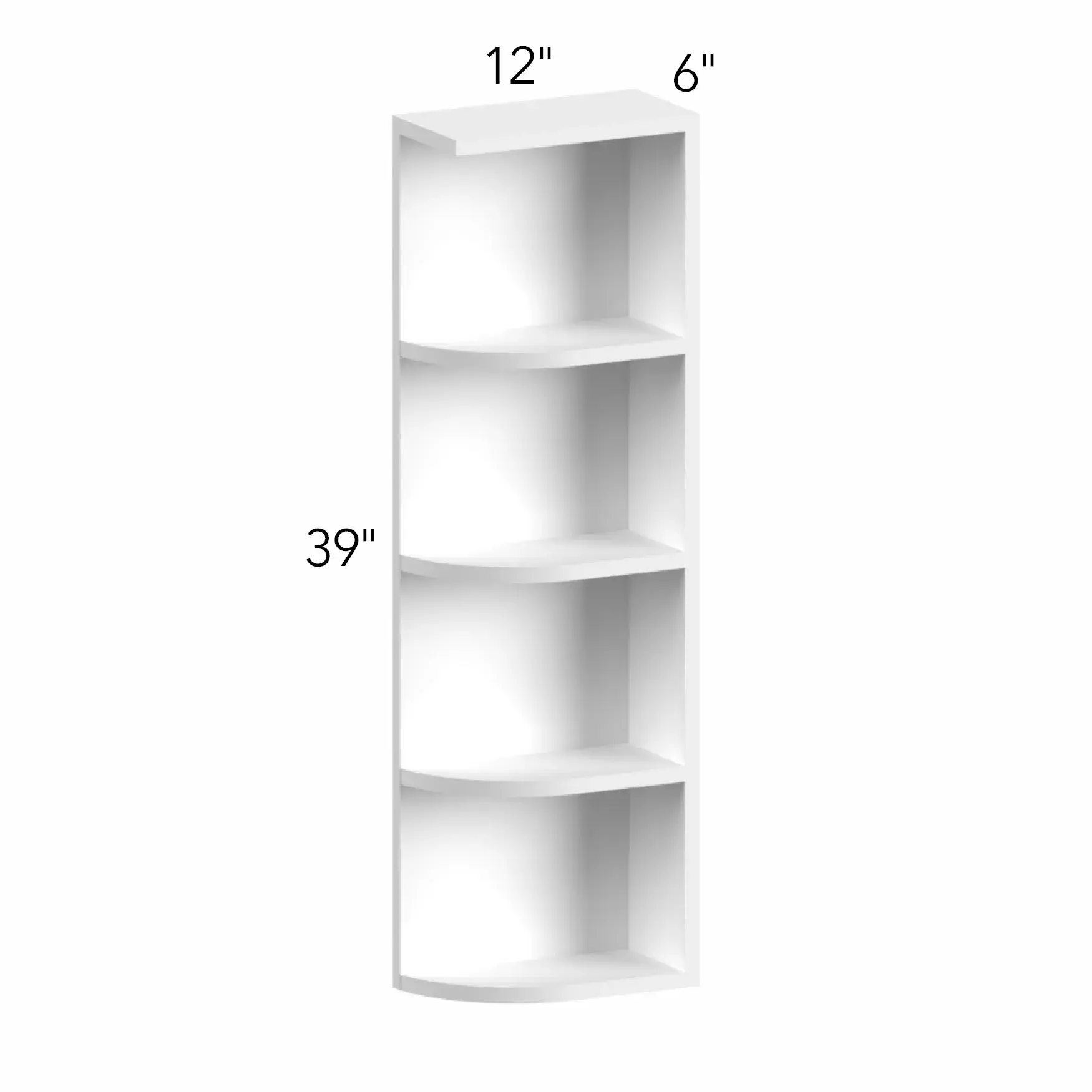 Allure® Galaxy Dove 6"W x 39"H x 12"D Wall Open End Cabinet (Right) (OER639)