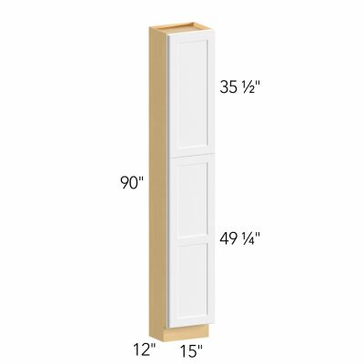 Allure® Luna Dove 15"W x 90"H x 12"D Tall Pantry Cabinet (TP151290)