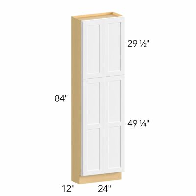 Allure® Luna Dove 24"W x 84"H x 12"D Tall Pantry Cabinet (TP241284)