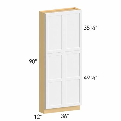 Allure® Luna Dove 36"W x 90"H x 12"D Tall Pantry Cabinet (TP361290)