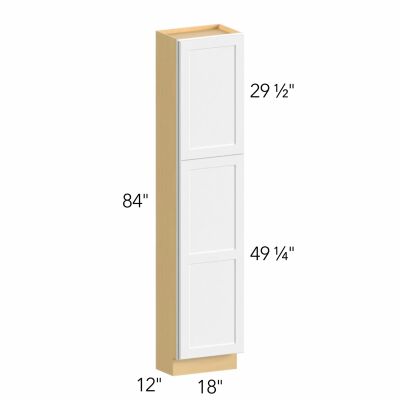 Allure® Luna Dove 18"W x 84"H x 12"D Tall Pantry Cabinet (TP181284)