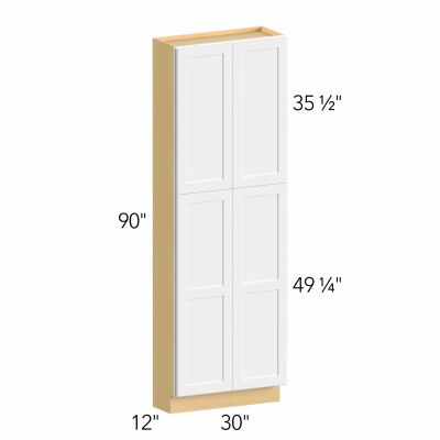 Allure® Luna Dove 30"W x 90"H x 12"D Tall Pantry Cabinet (TP301290)