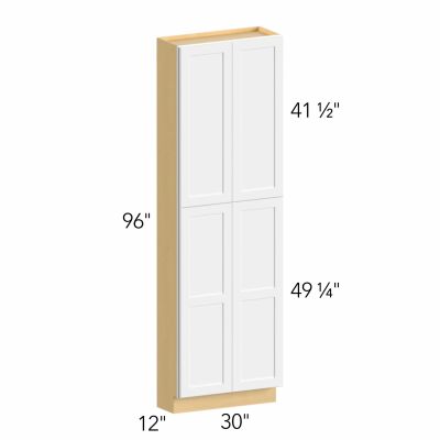 Allure® Luna Dove 30"W x 96"H x 12"D Tall Pantry Cabinet (TP301296)