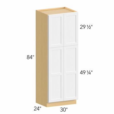 Allure® Luna Dove 30"W x 84"H x 24"D Tall Pantry Cabinet (TP302484)