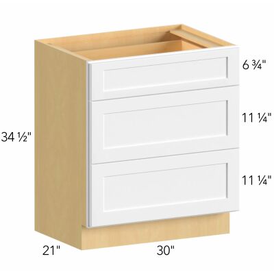 Allure® Luna Dove 30"W x 34.5"H x 21"D Vanity Drawer Base (VDB30-34)