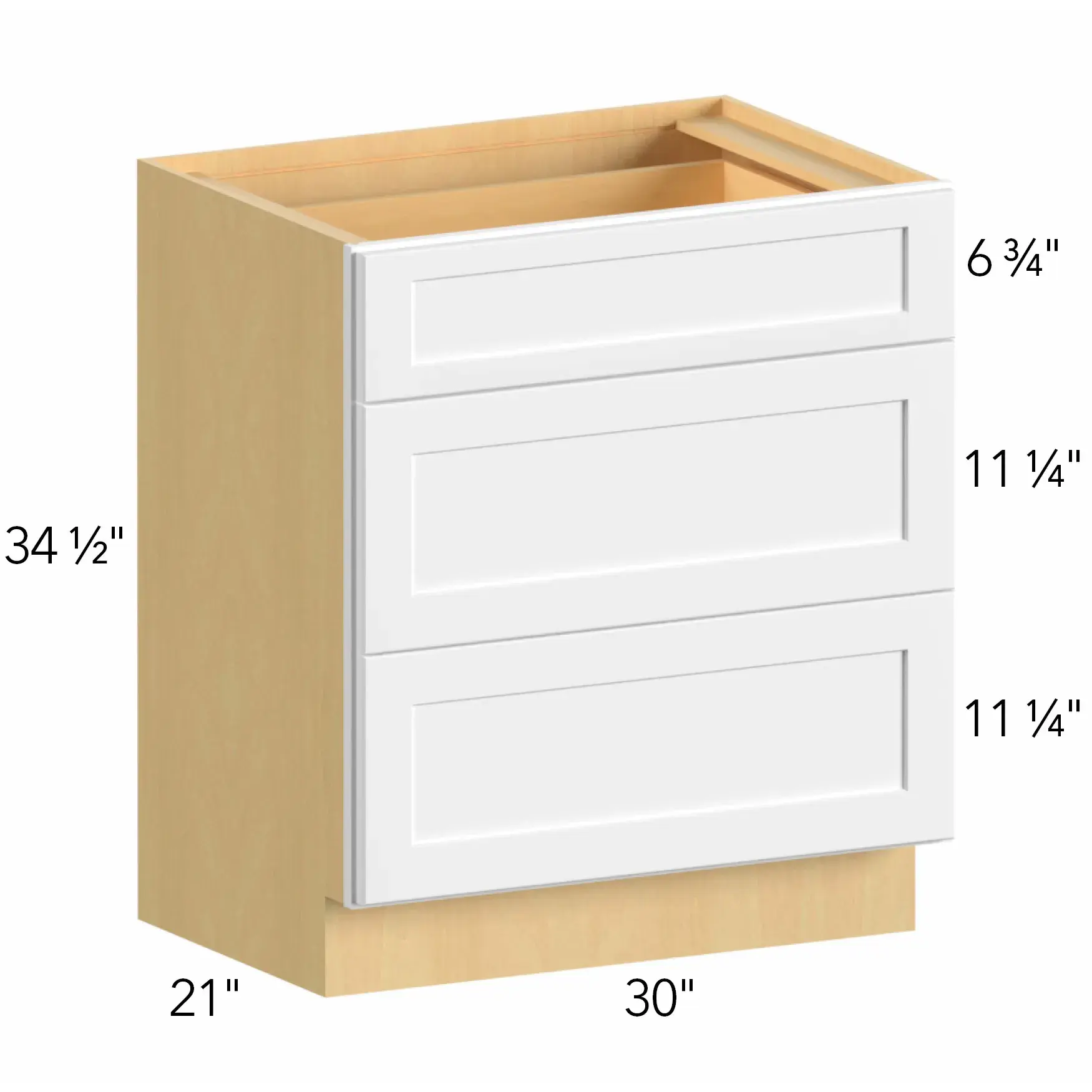 Allure® Echo Dove 30"W x 34.5"H x 21"D Vanity Drawer Base (VDB30-34)