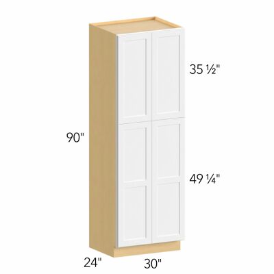 Allure® Luna Dove 30"W x 90"H x 24"D Tall Pantry Cabinet (TP302490)