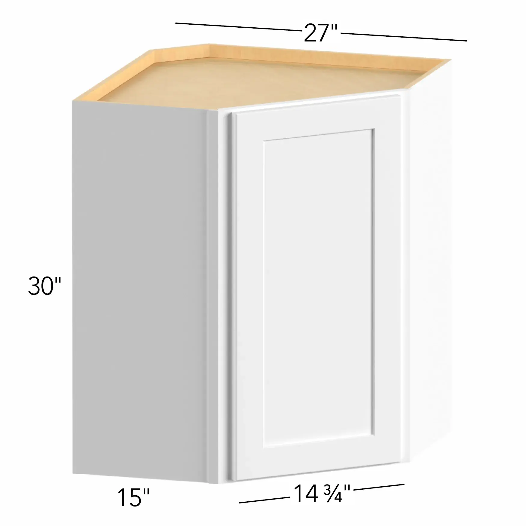 Allure® Galaxy Linen 27"W x 30"H x 27"D Diagonal Corner Wall Cabinet (WDC2730)