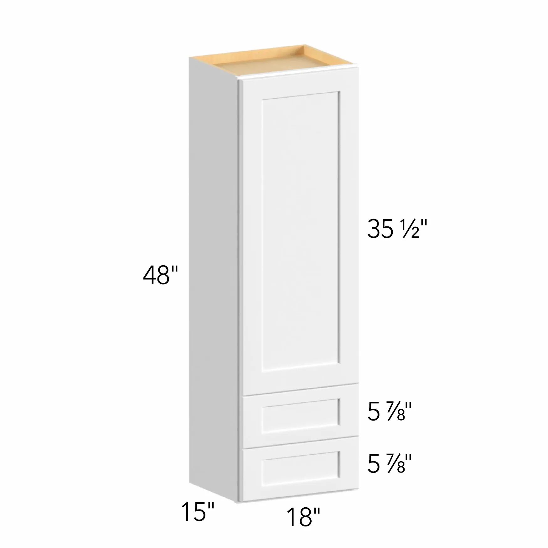 Allure® Echo Dove 18"W x 48"H x 15"D Wall Cabinet with Drawers (WD1848)