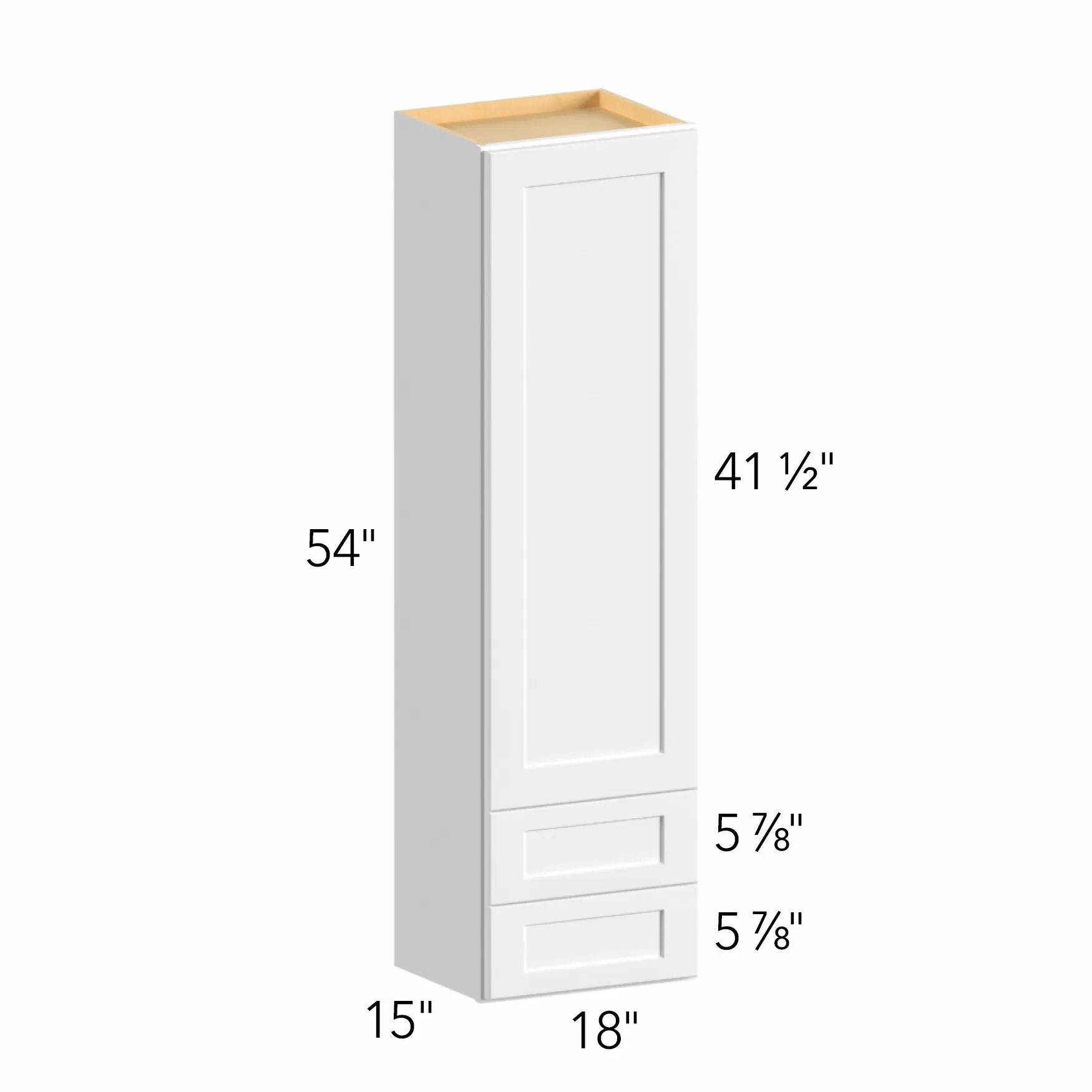 Allure® Luna Timber 18"W x 54"H x 15"D Wall Cabinet with Drawers (WD1854)