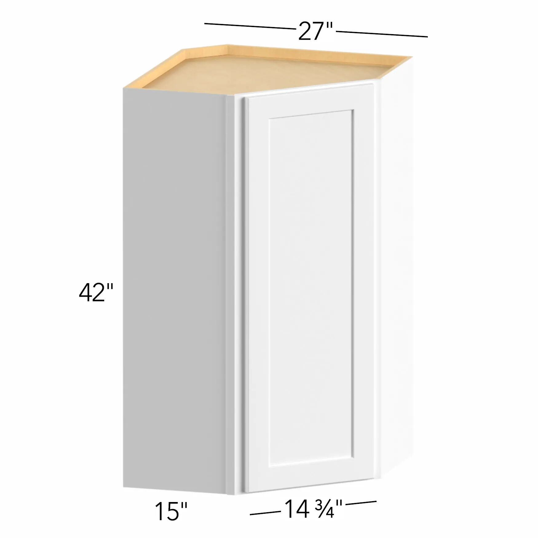 Allure® Echo Timber 27"W x 42"H x 27"D Diagonal Corner Wall Cabinet (WDC2742)