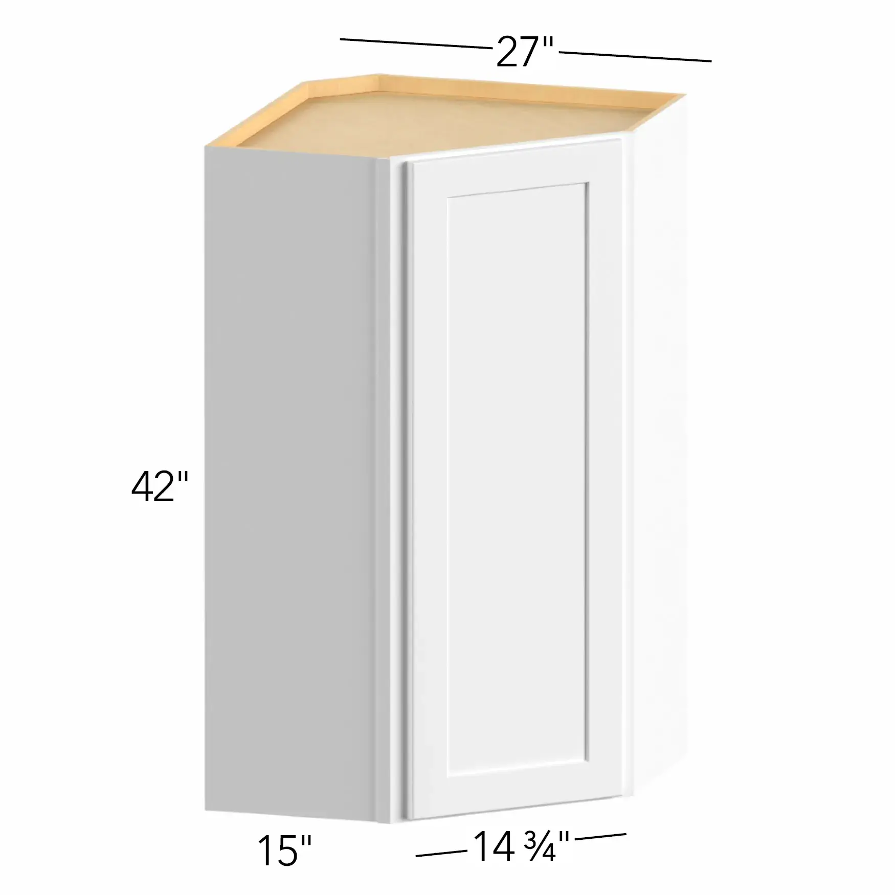 Allure® Echo Timber 27"W x 42"H x 27"D Diagonal Corner Wall Cabinet (WDC2742)