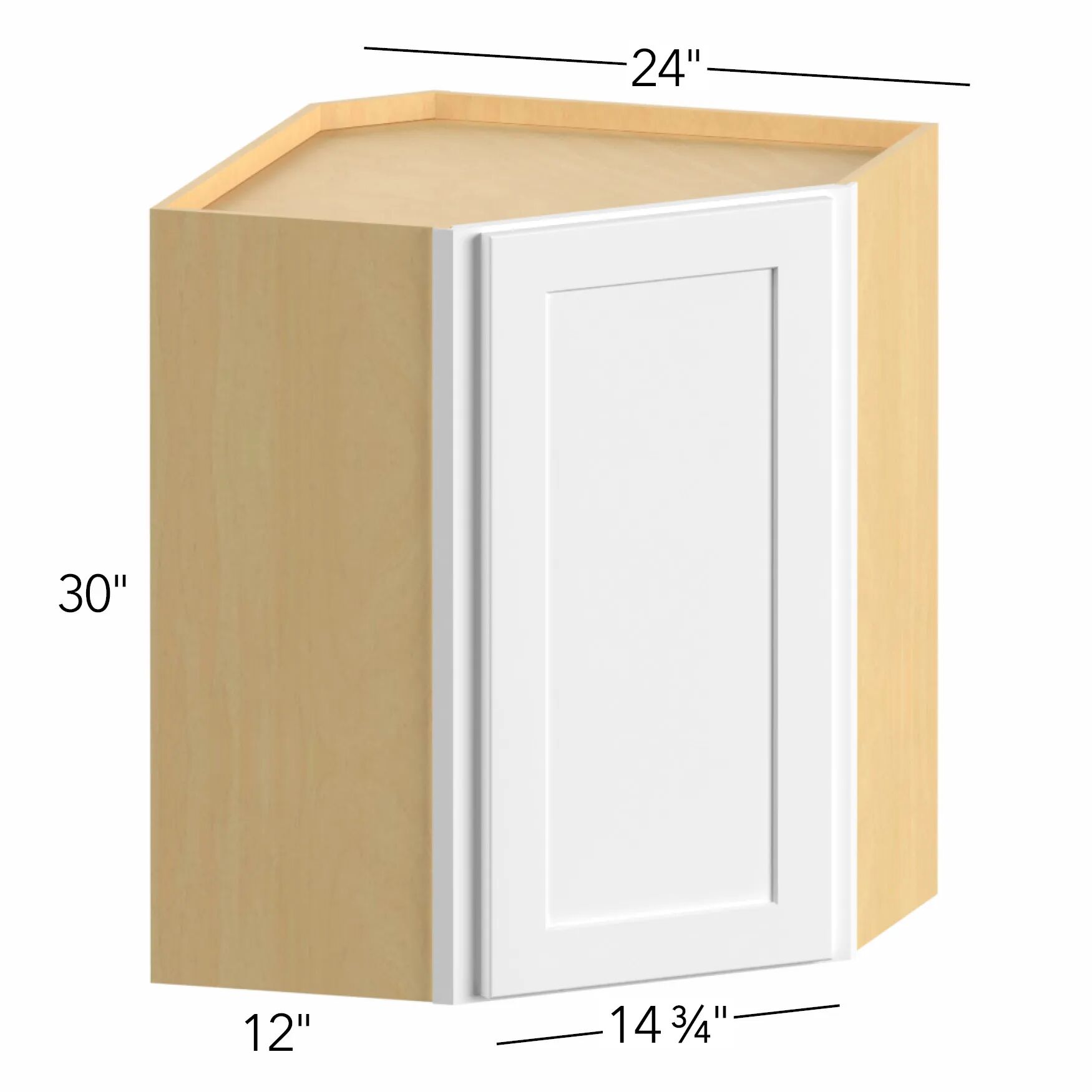 Allure® Luna Timber 24"W x 30"H x 24"D Diagonal Corner Wall Cabinet (WDC2430)