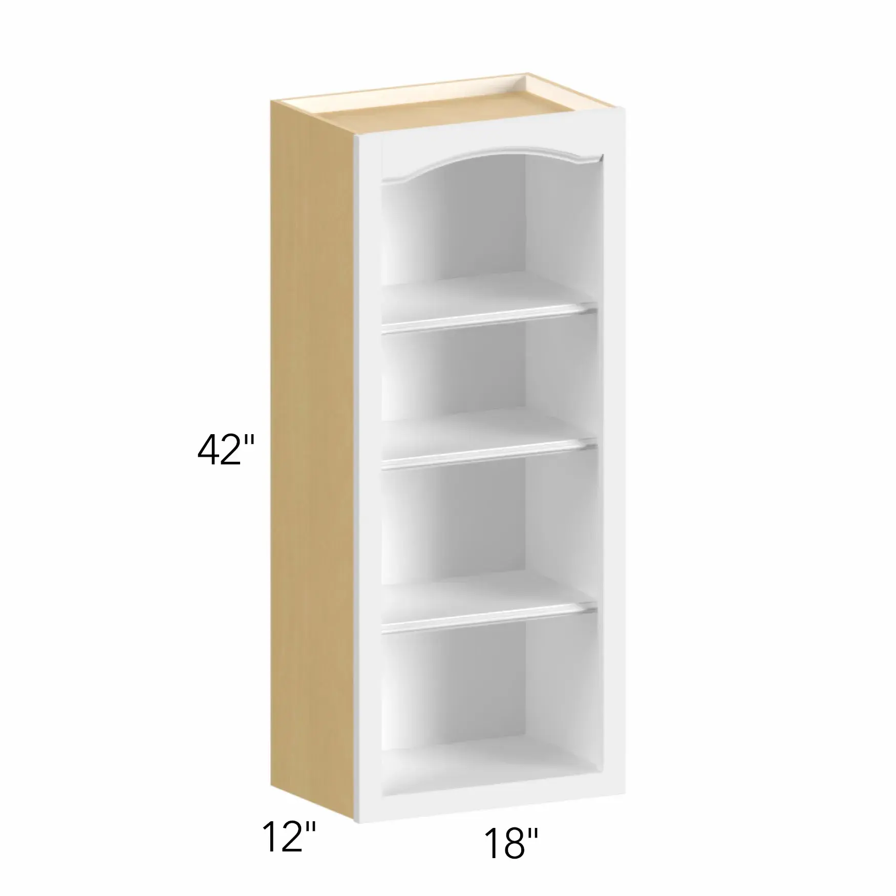 Allure® Nexus Frost 18"W x 42"H x 12"D Wall Open Shelf (WOS1842)