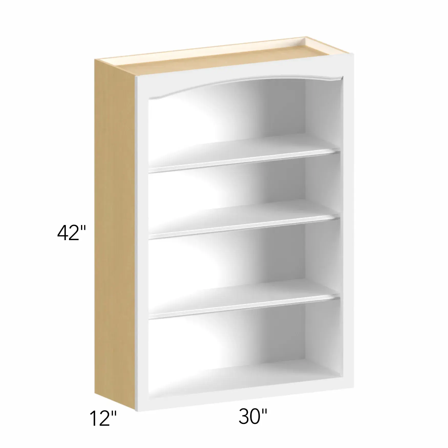 Allure® Nexus Frost 30"W x 42"H x 12"D Wall Open Shelf (WOS3042)