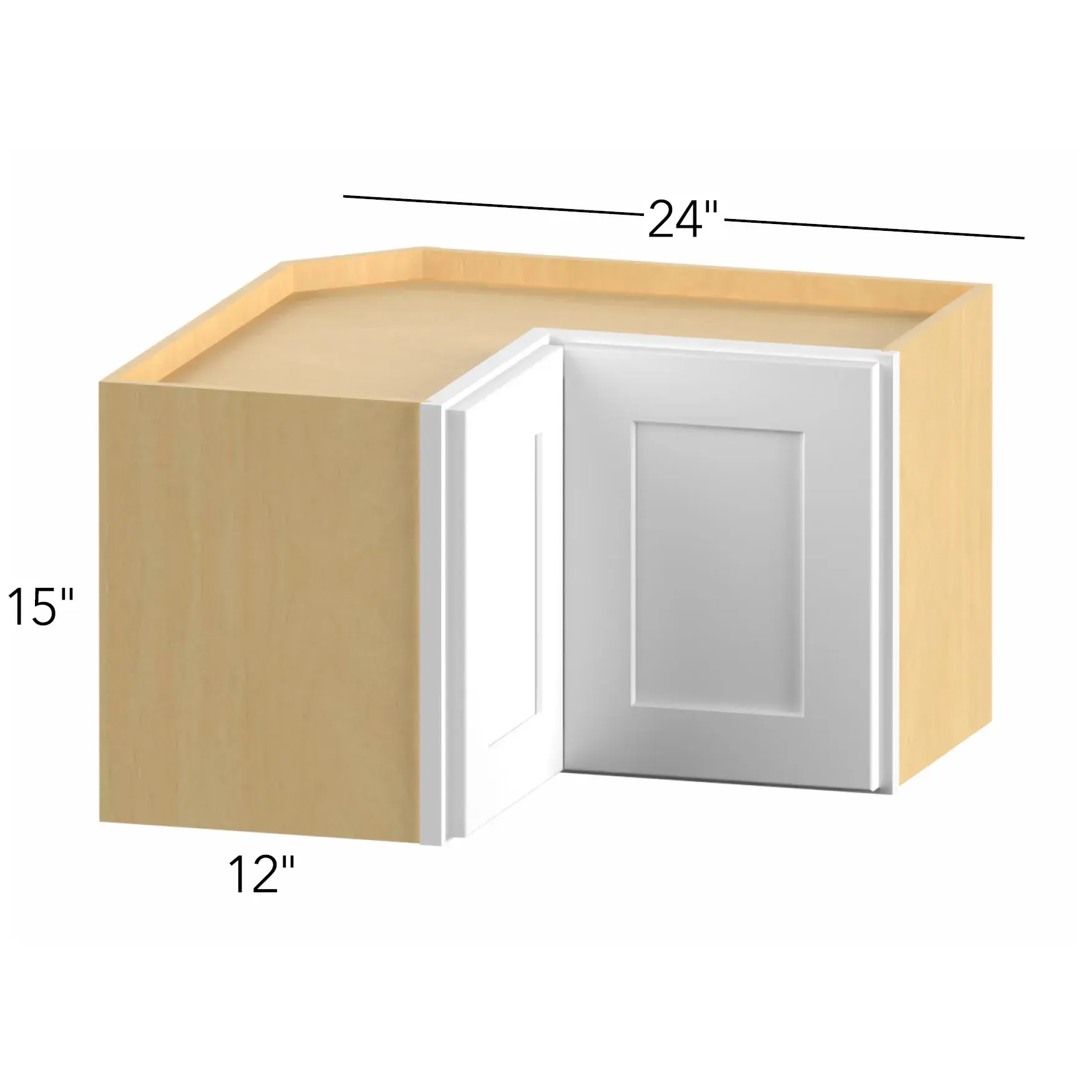Allure® Echo Dove 24"W x 15"H x 24"D Pie Cut Corner Cabinet (WPC2415)
