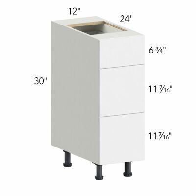 Ovela® Tuscany Antracita 12"W x 34.5"H x 24"D Drawer Base Cabinet (DB12-3)