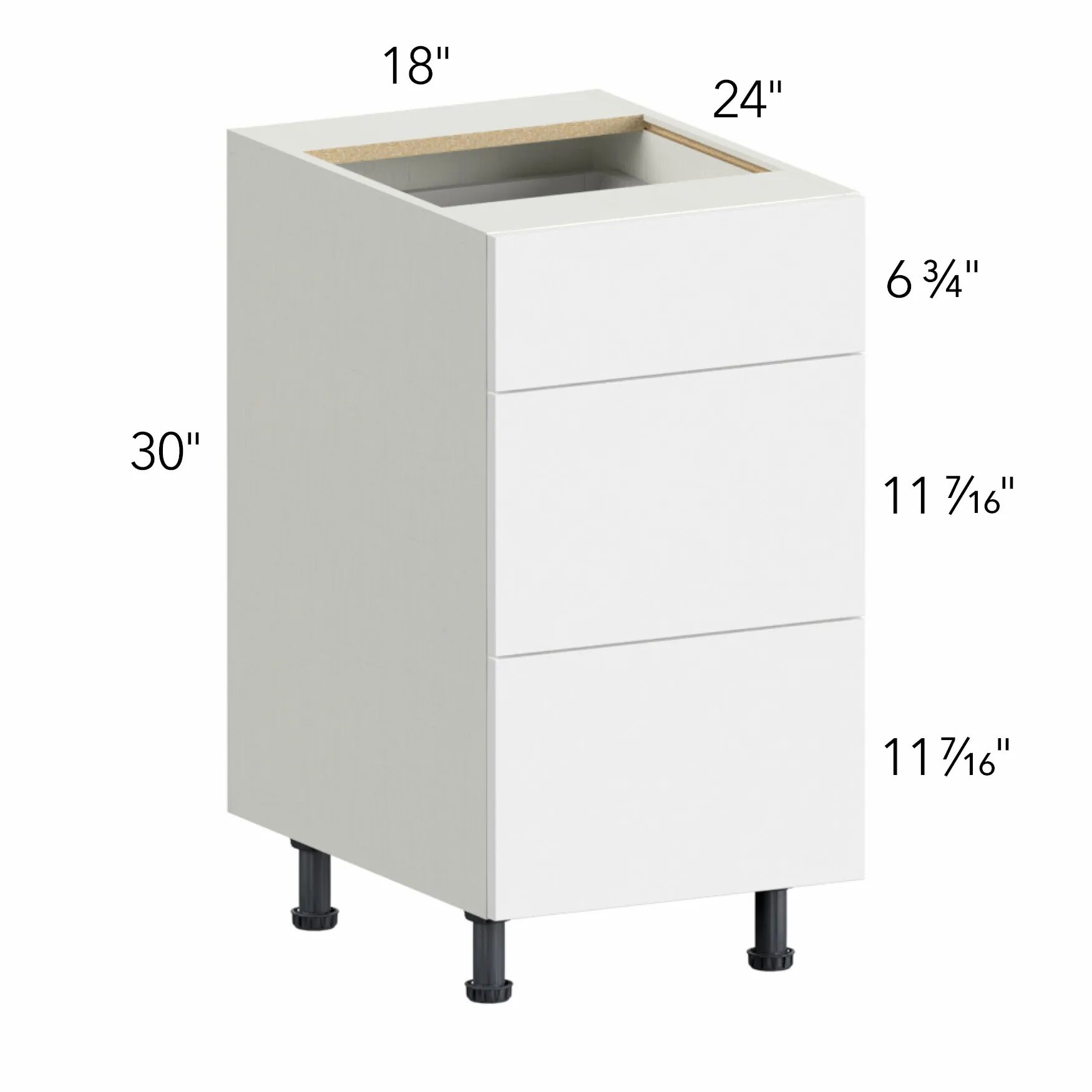 Ovela® Tuscany Antracita 18"W x 34.5"H x 24"D Drawer Base Cabinet (DB18-3)