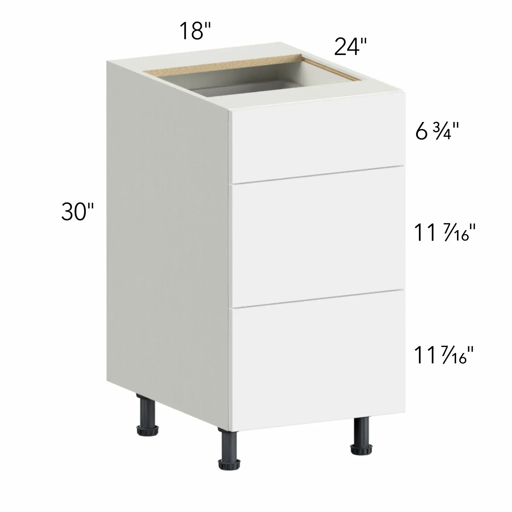 Ovela® Tuscany Antracita 18"W x 34.5"H x 24"D Drawer Base Cabinet (DB18-3)