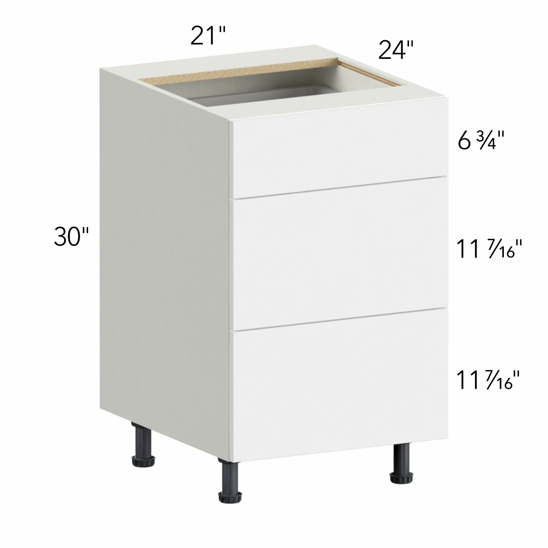 Ovela® Tuscany Antracita 21"W x 34.5"H x 24"D Drawer Base Cabinet (DB21-3)